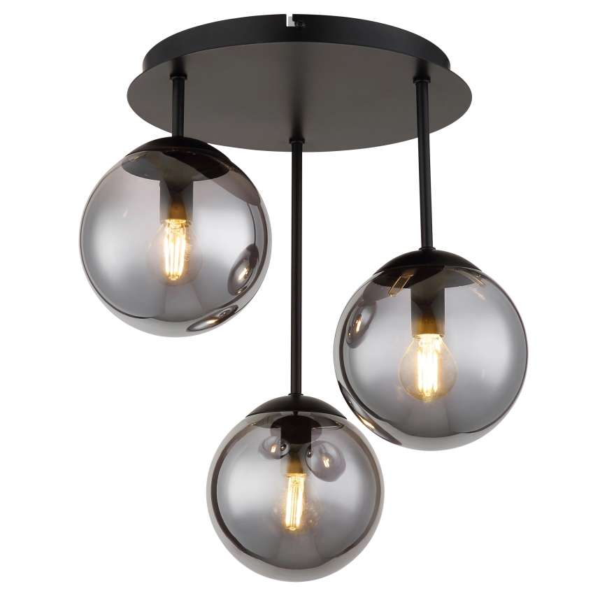 Globo - Plafon 3xE14/25W/230V preto