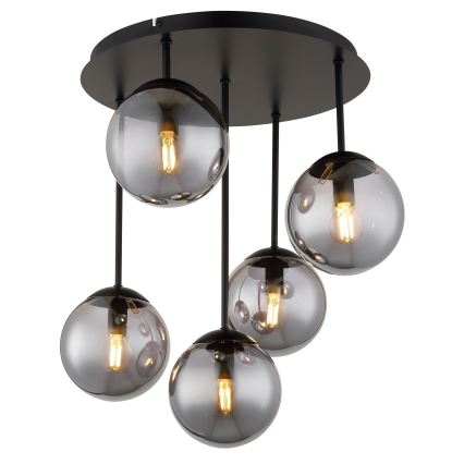 Globo - Lustre de teto fixo 5xE14/25W/230V preto
