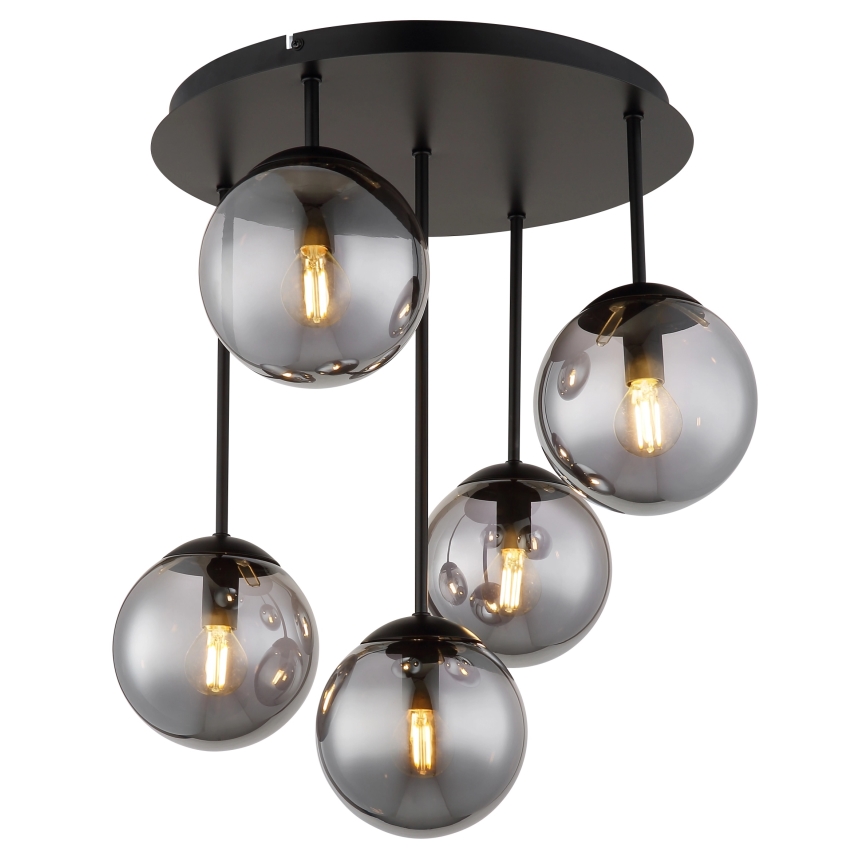 Globo - Lustre de teto fixo 5xE14/25W/230V preto