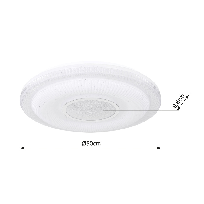 Globo - Luminária de teto LED regulável LED/30W/230V 3000-6500K diâmetro 50 cm branca Wi-Fi Tuya + controlo remoto