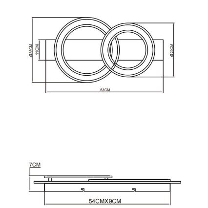 Globo - Iluminação de teto LED LED/40W/230V castanho