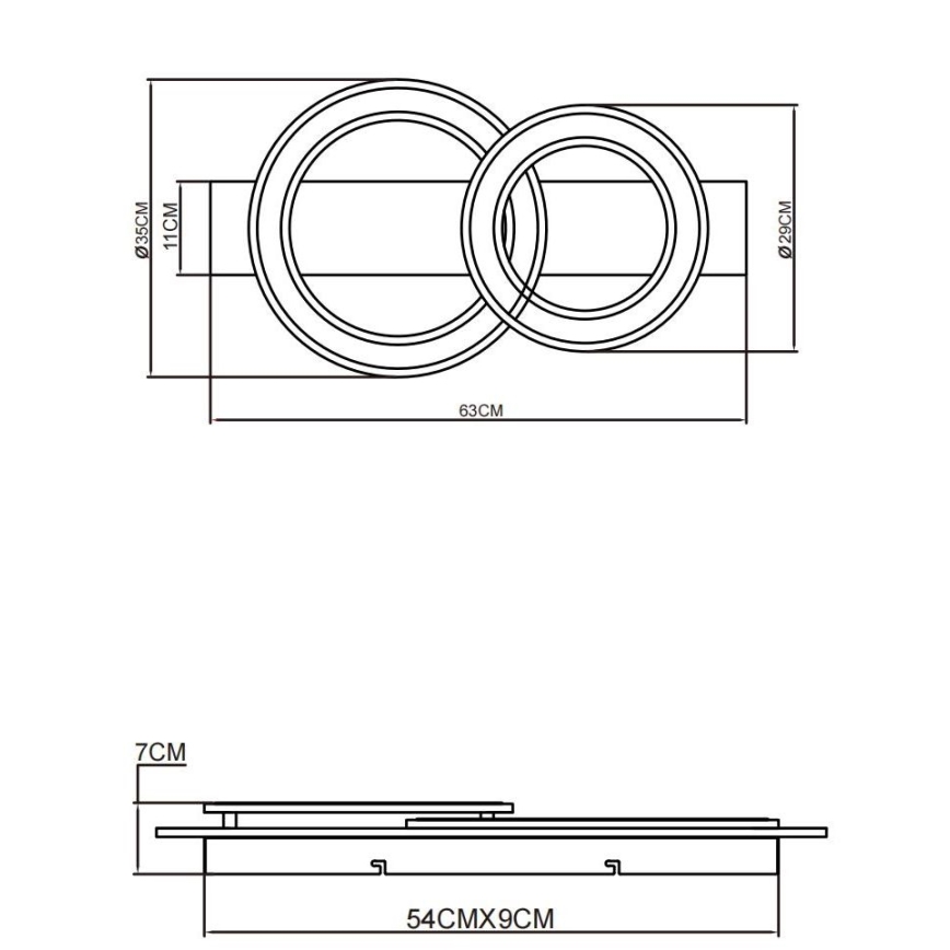 Globo - Iluminação de teto LED LED/40W/230V castanho