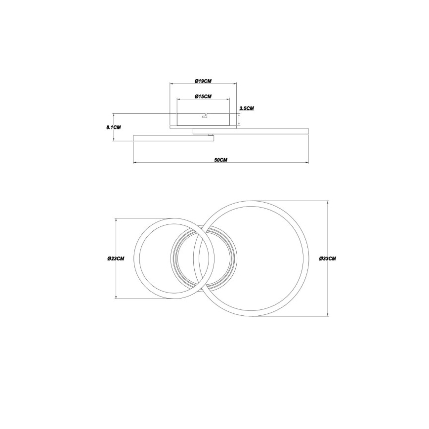 Globo - Luminária de teto LED LED/30W/230V 2700/4500/6500K Ø 33x50 cm preta