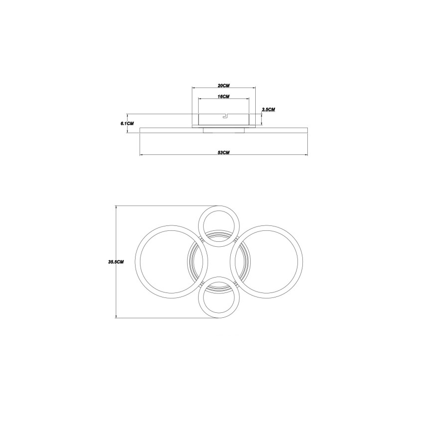 Globo - Luminária de teto LED LED/40W/230V 2700/4500/6500K Ø 35,5x53 cm preta