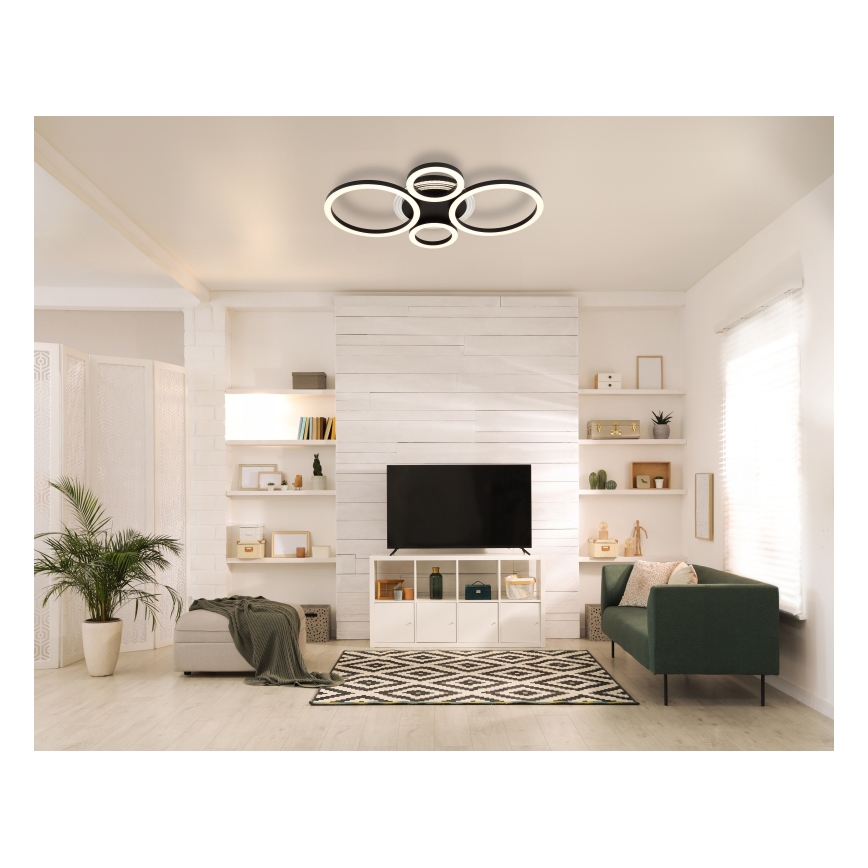 Globo - Luminária de teto LED/40W/230V 2700/4500/6500K Ø 35,5x53 cm preta