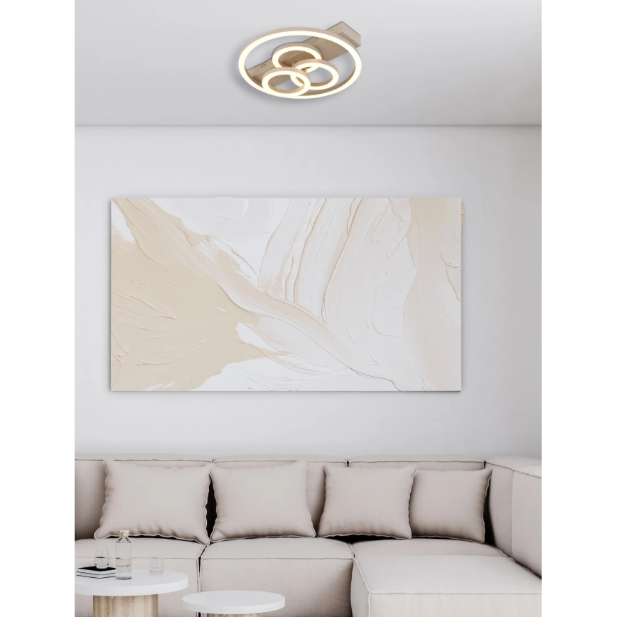 Globo - Luminária de teto LED dimerizável LED/40W/230V 2700-6500K Ø 35x33 cm bege + controlo remoto