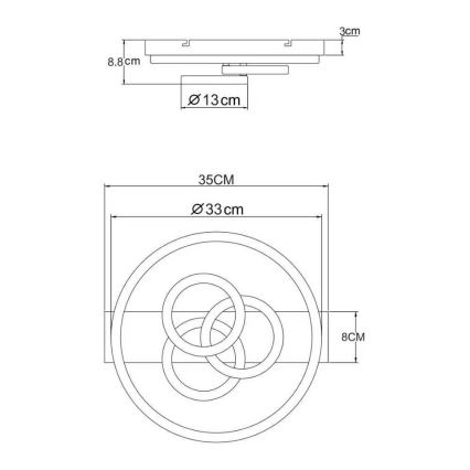 Globo - Luminária de teto LED dimerizável LED/40W/230V 2700-6500K Ø 35x33 cm bege + controlo remoto