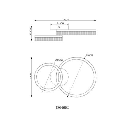 Globo - Candeeiro de teto LED/24W/230V 3000K 33x50 cm