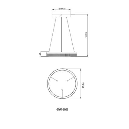 Globo - Lustre suspenso com cabo LED/16W/230V 3000K