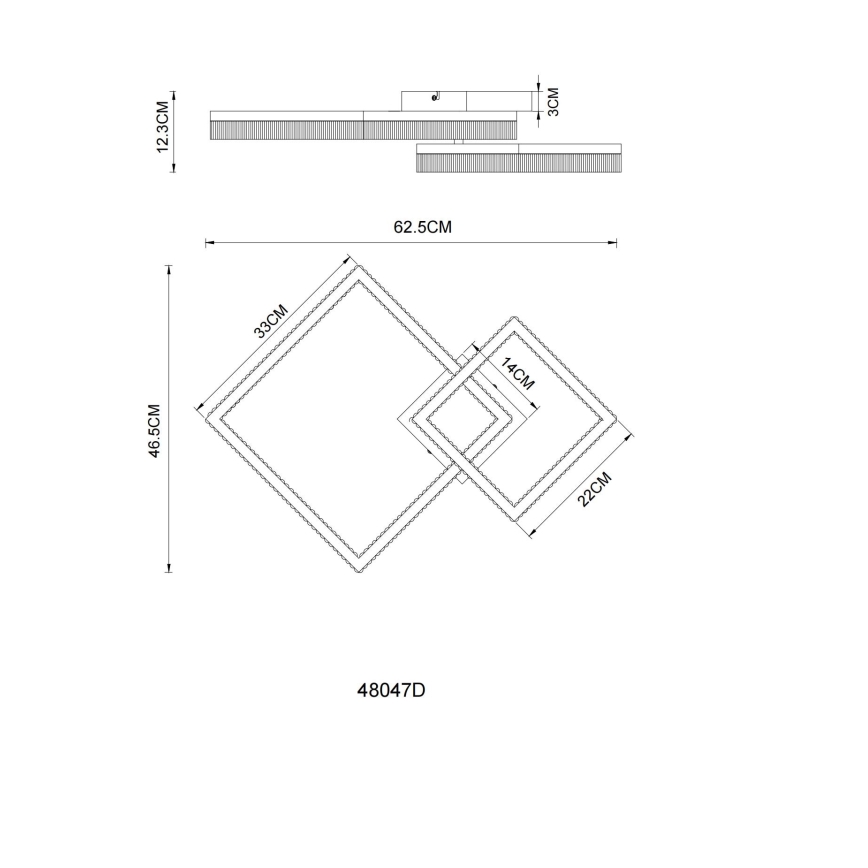 Globo - Candeeiro de tecto LED/24W/230V 3000K 46,5x62,5 cm