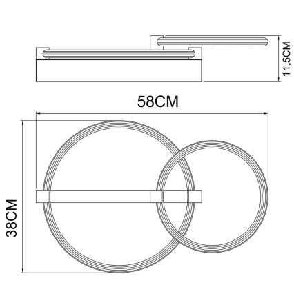 Globo - Luminária de teto LED/24W/230V 3000K 58x38 cm bege