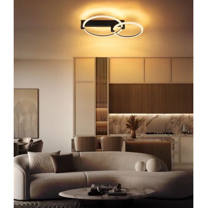 Globo - Luminária de teto LED/24W/230V 3000K 58x38 cm preta