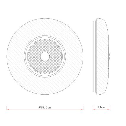 Globo - Luminária de teto LED, 36W/230V, 2700/4000/6000K, diâmetro 48,5 cm, branca