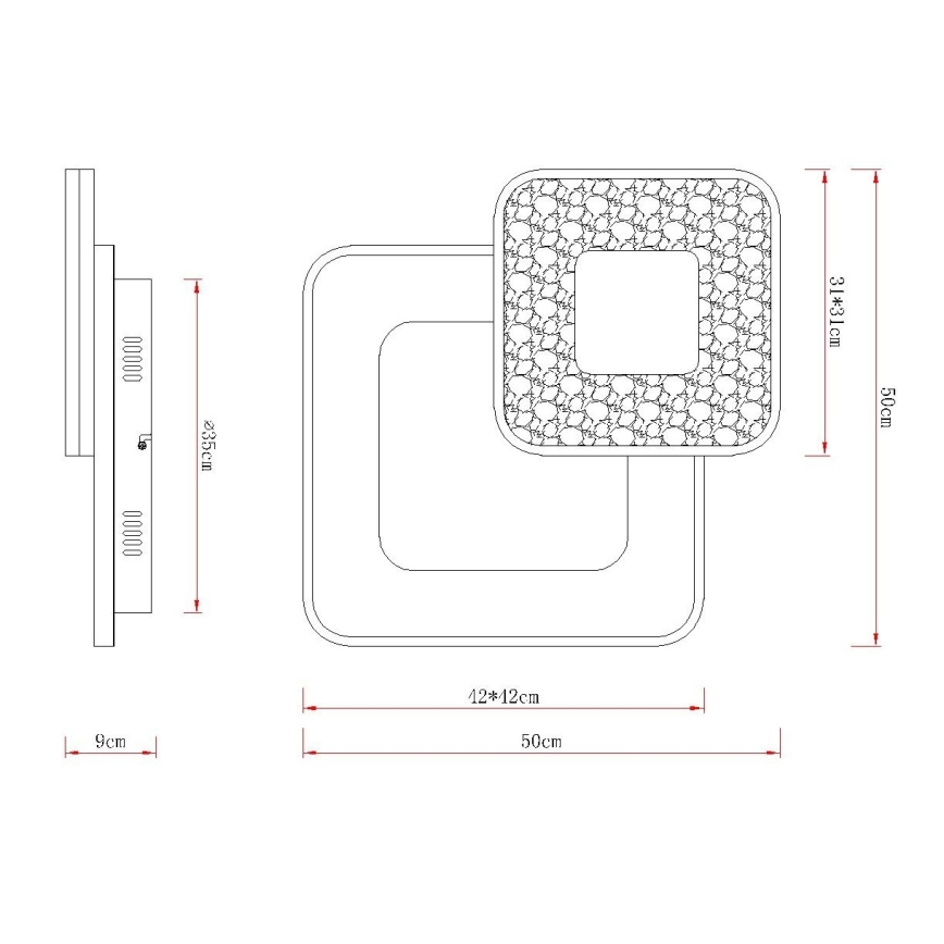 Globo - Plafon LED dimerizável/48W/230V 2700-6000K 50x50 cm + comando remoto