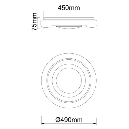 Globo 483111-40 - Luminária de Teto LED RADA LED/40W/230V 2700/4200/6500K diâmetro 49 cm