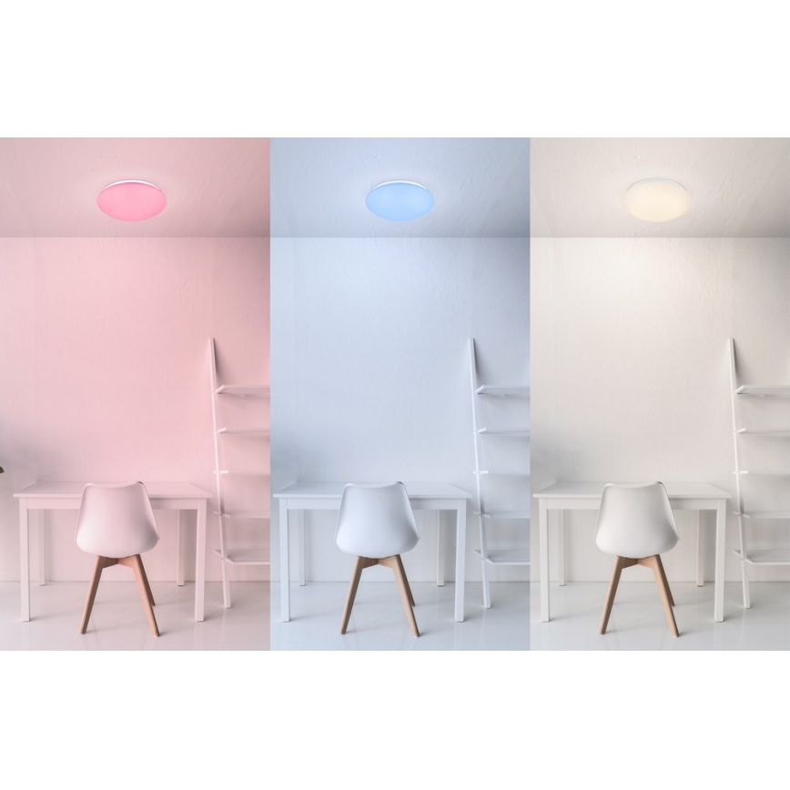 Globo - Luminária de teto LED RGB regulável 1xLED/12W/230V + 1xLED/3W + controlo remoto