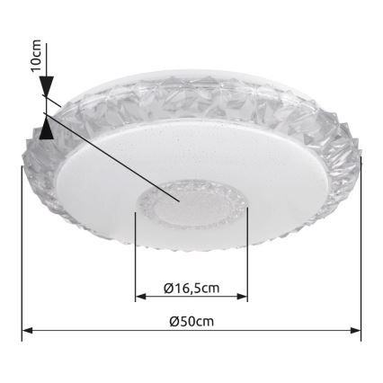 Globo - Luminária de teto LED regulável LED/40W/230V 2700-6500K diâmetro 50 cm Wi-Fi Tuya + controlo remoto