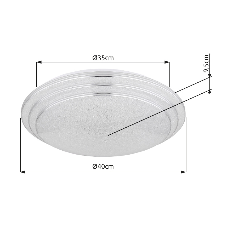 Globo - Iluminação de teto LED com regulação LED/18W/230V diâmetro 40 cm 2700-6500K + comando