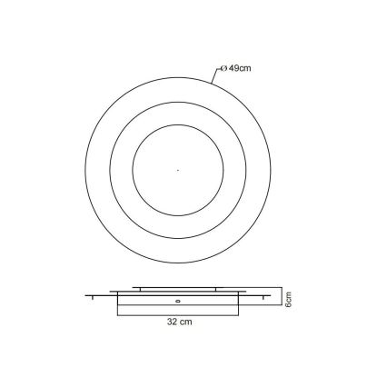Globo - Candeeiro de Teto LED/40W/230V 3000K Ø 49 cm prateado