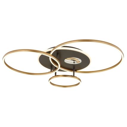 Globo - Candeeiro de teto LED dimerizável LED/54W/230V 2700-6500K 90x70 cm antracite/dourado + comando à distância