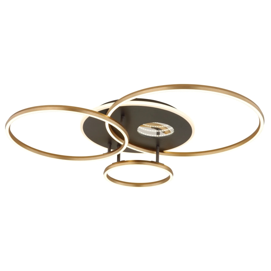 Globo - Candeeiro de teto LED dimerizável LED/54W/230V 2700-6500K 90x70 cm antracite/dourado + comando à distância