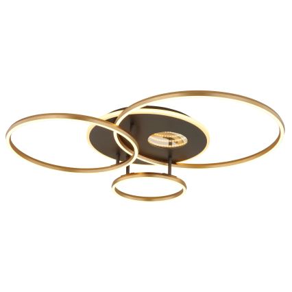Globo - Candeeiro de teto LED dimerizável LED/54W/230V 2700-6500K 90x70 cm antracite/dourado + comando à distância
