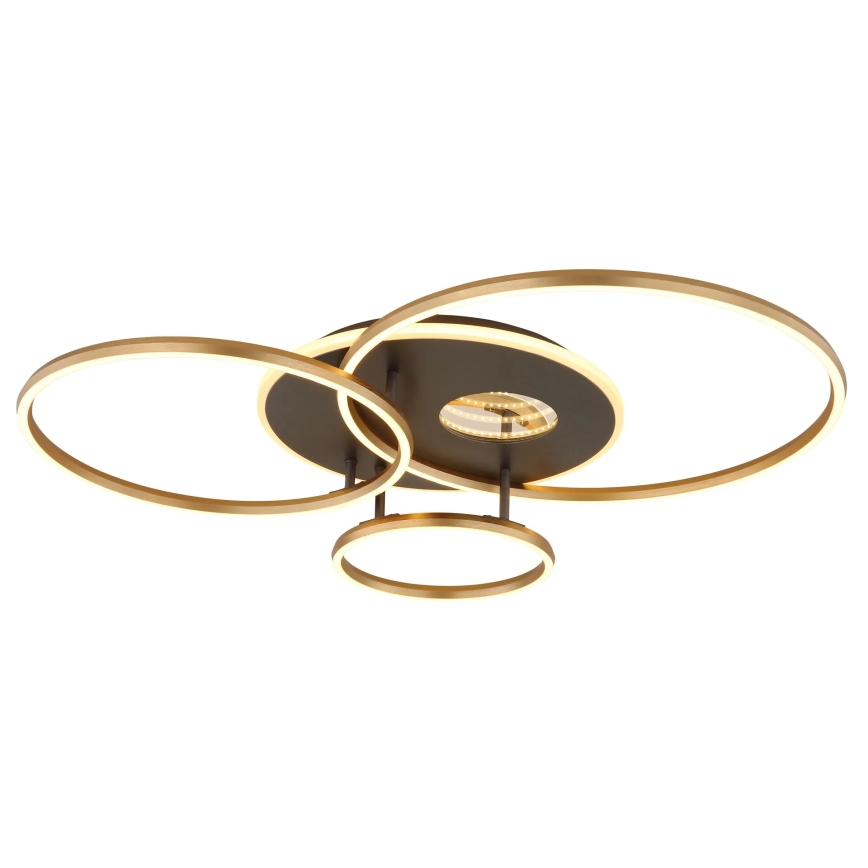 Globo - Candeeiro de teto LED dimerizável LED/54W/230V 2700-6500K 90x70 cm antracite/dourado + comando à distância