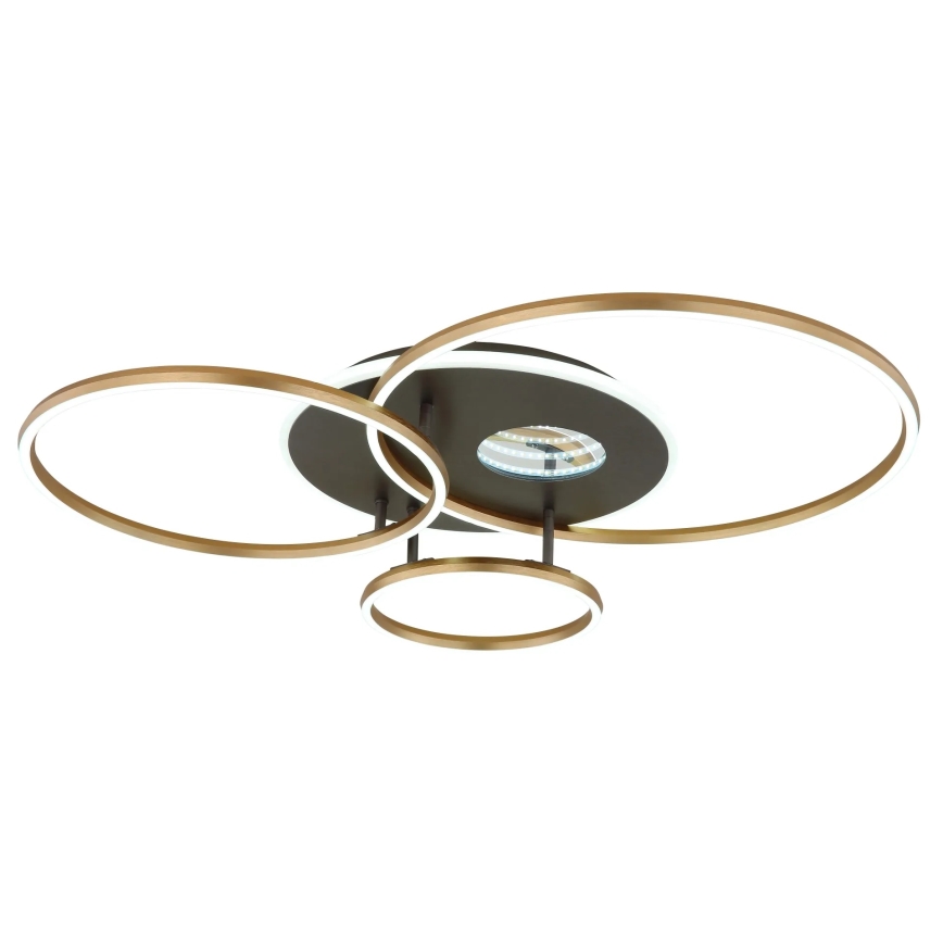 Globo - Candeeiro de teto LED dimerizável LED/54W/230V 2700-6500K 90x70 cm antracite/dourado + comando à distância