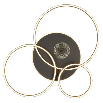 Globo - Candeeiro de teto LED dimerizável LED/54W/230V 2700-6500K 90x70 cm antracite/dourado + comando à distância