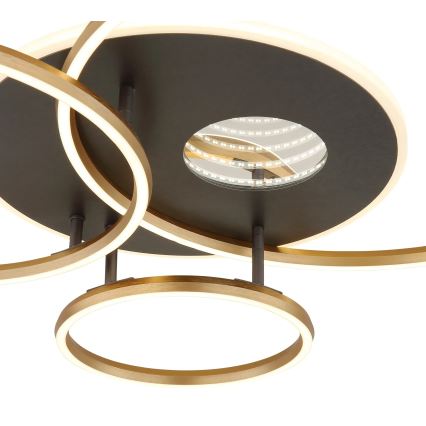 Globo - Candeeiro de teto LED dimerizável LED/54W/230V 2700-6500K 90x70 cm antracite/dourado + comando à distância