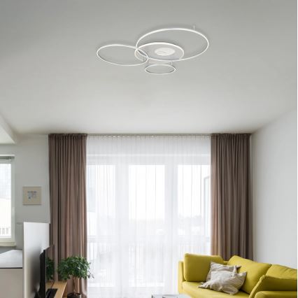 Globo - Luminária de teto LED regulável LED/54W/230V 2700-6500K 90x70 cm prateada + comando à distância