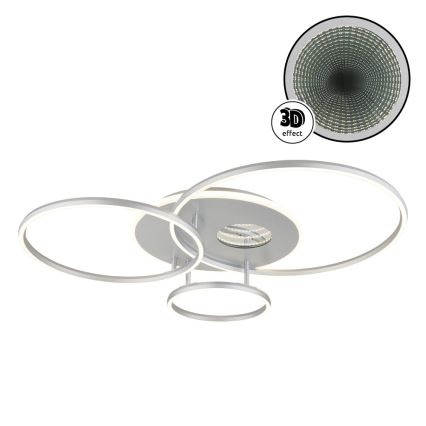 Globo - Luminária de teto LED regulável LED/54W/230V 2700-6500K 90x70 cm prateada + comando à distância