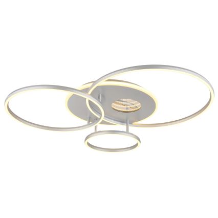 Globo - Luminária de teto LED regulável LED/54W/230V 2700-6500K 90x70 cm prateada + comando à distância