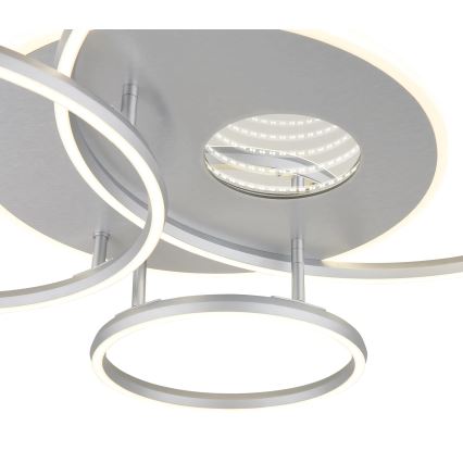 Globo - Luminária de teto LED regulável LED/54W/230V 2700-6500K 90x70 cm prateada + comando à distância
