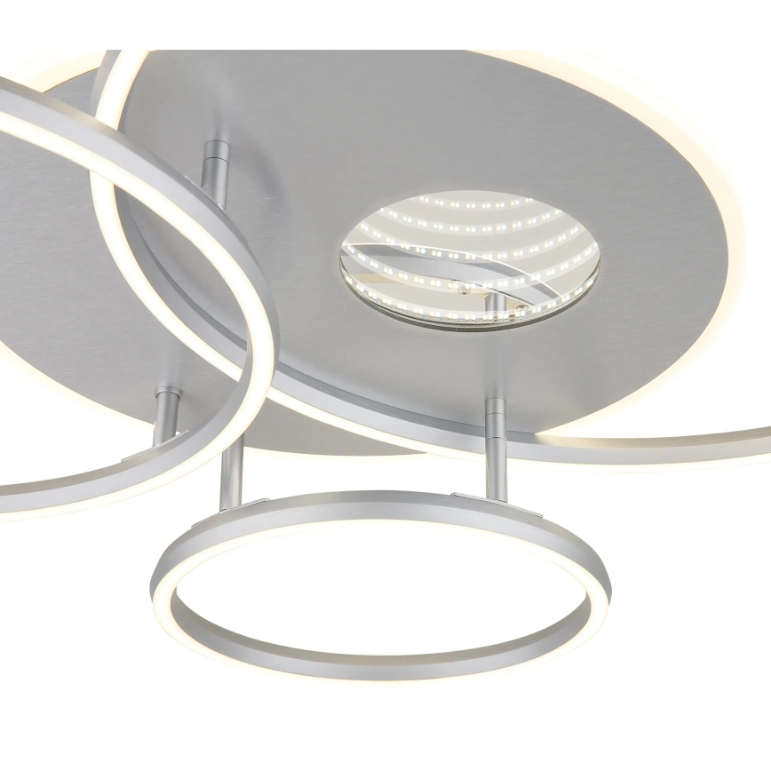 Globo - Luminária de teto LED regulável LED/54W/230V 2700-6500K 90x70 cm prateada + comando à distância