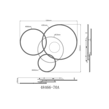 Globo - Candeeiro de tecto LED regulável LED/70W/230V 2700-6500K cromado mate + comando remoto