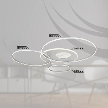 Globo - Plafon LED dimerizável LED/70W/230V 2700-6500K Wi-Fi Tuya cromo fosco + controlo remoto