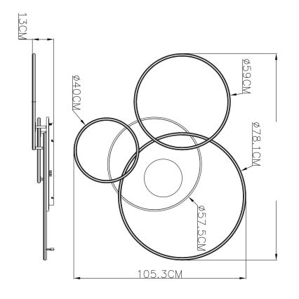 Globo - Luminária de teto LED dimerizável LED/70W/230V 2700-6500K 105x26,5 cm branca + comando remoto