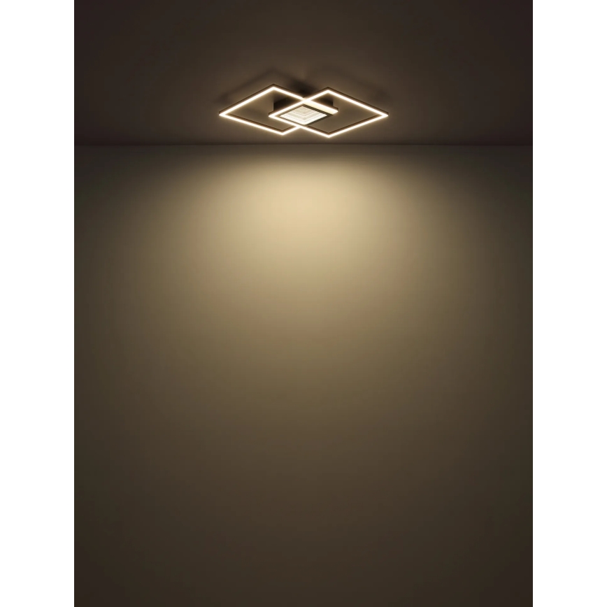 Globo - Candeeiro de teto LED regulável LED/32W/230V 2700-6500K 42,6x42,6 cm preto + comando à distância