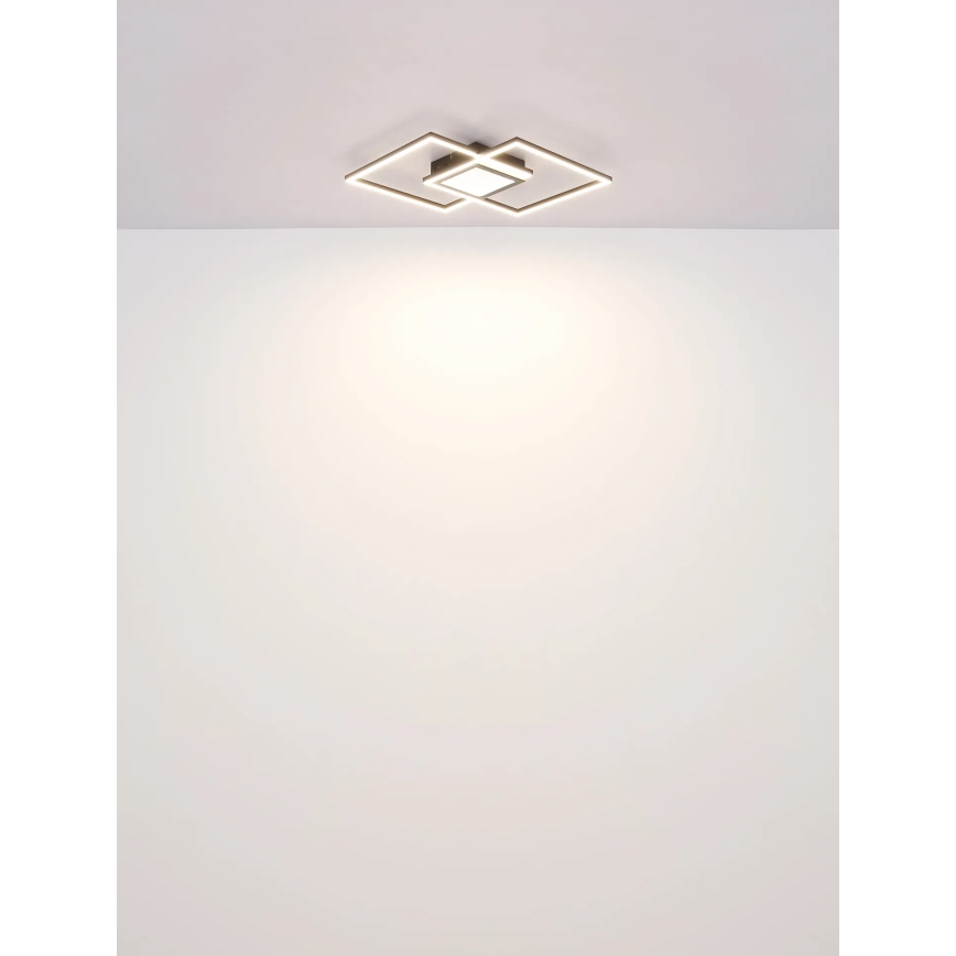 Globo - Candeeiro de teto LED regulável LED/32W/230V 2700-6500K 42,6x42,6 cm preto + comando à distância