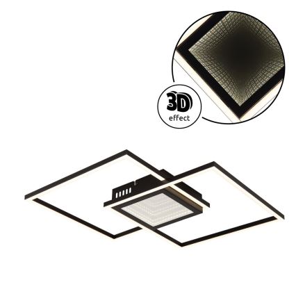 Globo - Candeeiro de teto LED regulável LED/32W/230V 2700-6500K 42,6x42,6 cm preto + comando à distância
