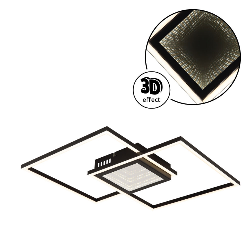Globo - Candeeiro de teto LED regulável LED/32W/230V 2700-6500K 42,6x42,6 cm preto + comando à distância