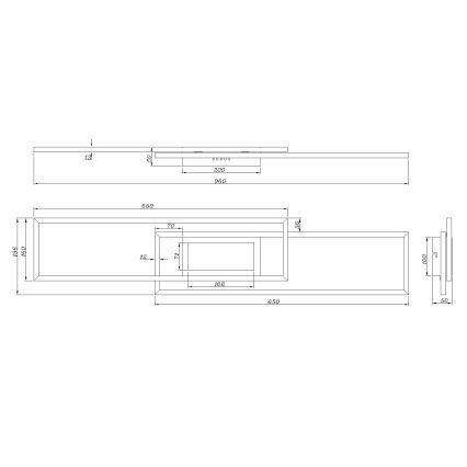 Globo - Candeeiro de tecto LED dimerizável LED/42W/230V 2700-6500K 19,6x96 cm preto + controlo remoto