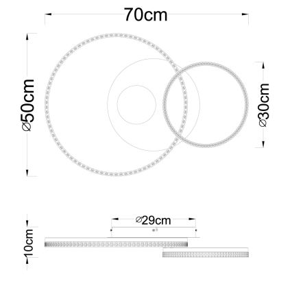 Globo - Candeeiro de tecto LED/30W/230V 3000K 70x50 cm bege