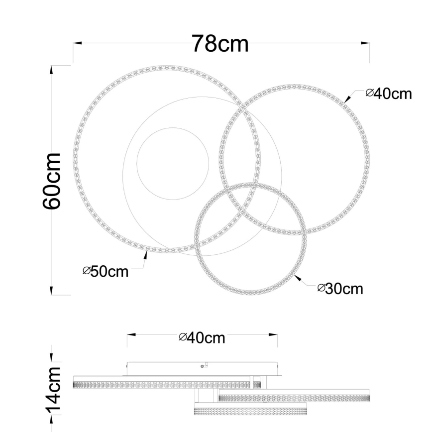 Globo - Candeeiro de teto LED 40W/230V 3000K 78x60 cm bege