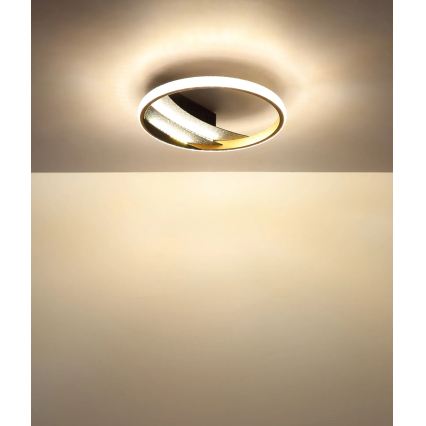 Globo - Candeeiro de teto LED/12W/230V 3000/4000/6000K diâmetro 29,5 cm dourado