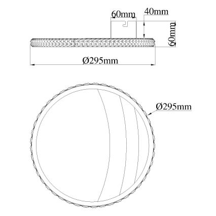 Globo - Candeeiro de teto LED/12W/230V 3000/4000/6000K diâmetro 29,5 cm dourado