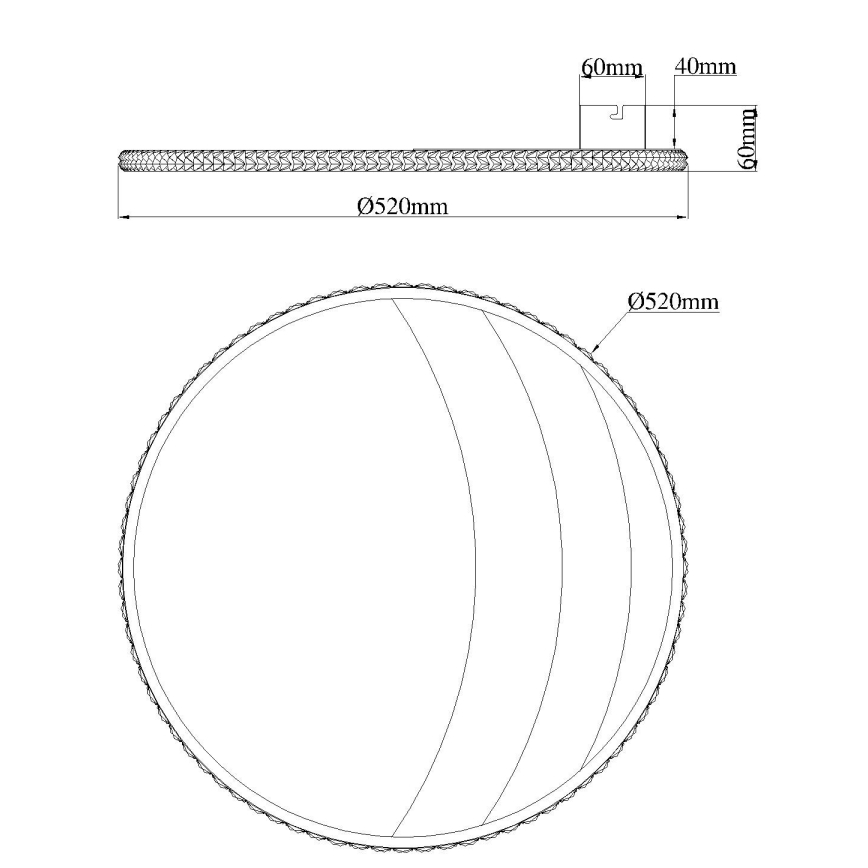 Globo - Candeeiro de tecto LED/40W/230V 3000/4000/6000K diâmetro 52 cm dourado
