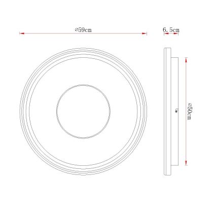 Globo - Candeeiro de teto LED dimerizável LED/60W/230V 2700-6000K Ø 59 cm branco/creme + controlo remoto