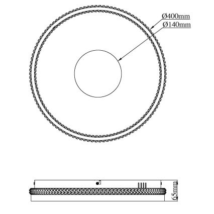Globo - Luminária de teto LED dimerizável 30W/230V, 2700–6500K, Ø 41 cm, com controle remoto